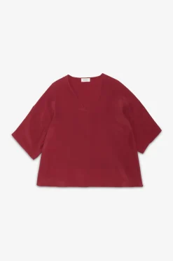 Fließend fallendes Shirt mit V-Ausschnitt