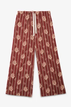 Gestreifte Palazzo-Hose aus Baumwollmusselin