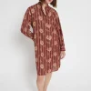 Gestreiftes Hemdblusenkleid aus Baumwollmusselin
