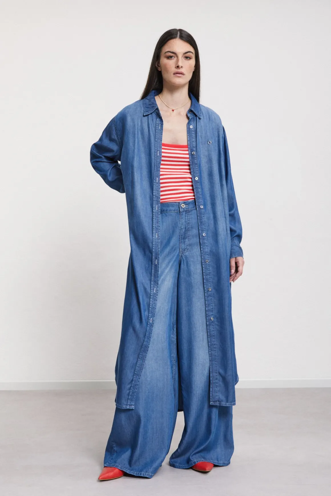 Hemdblusenkleid aus Jeans