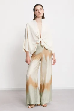 Jacke im Kimono-Stil aus Seidenmischgewebe