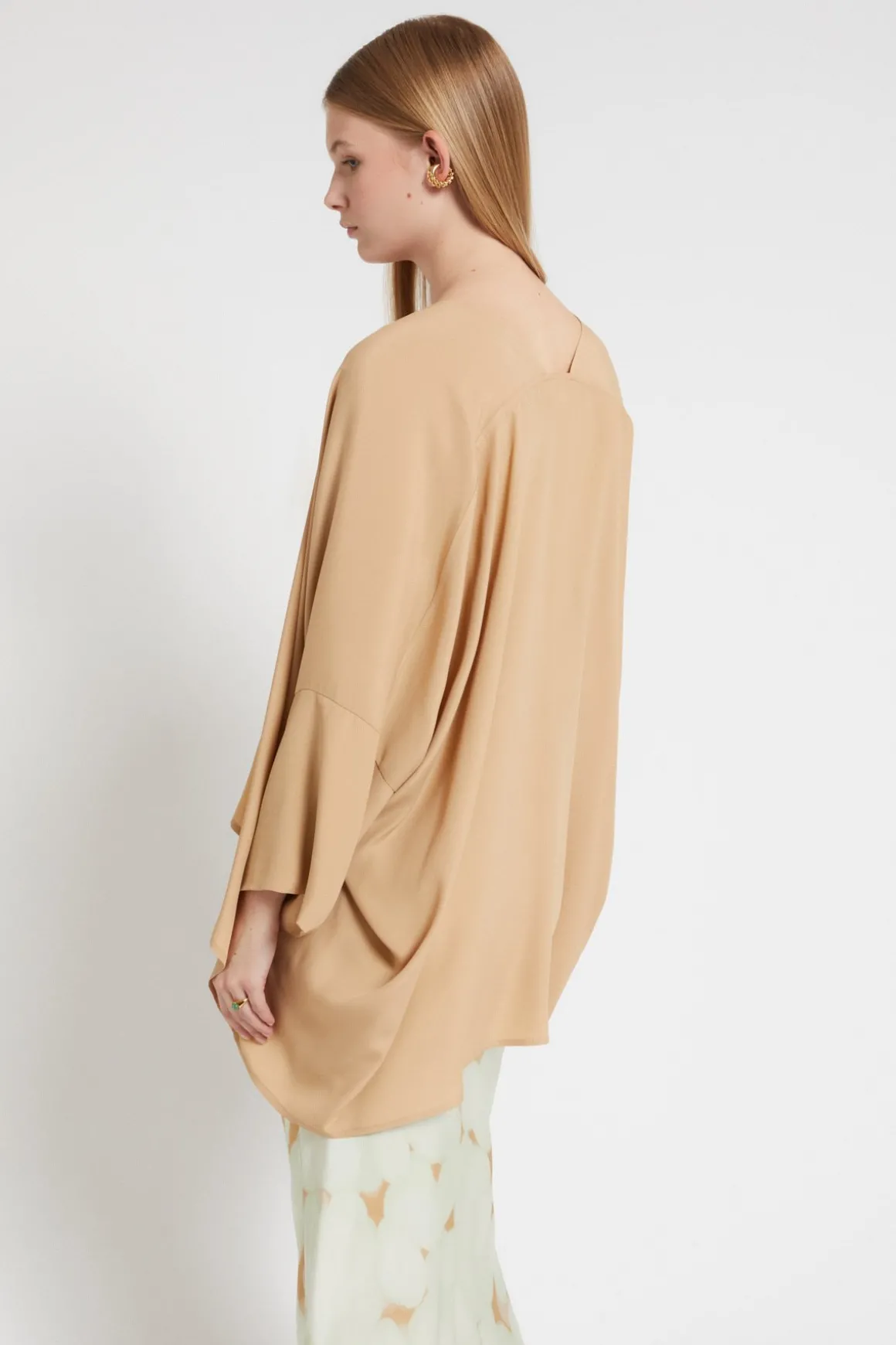 Jacke im Kimono-Stil aus Seidenmischgewebe