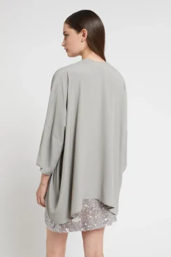Jacke im Kimono-Stil aus Seidenmischgewebe