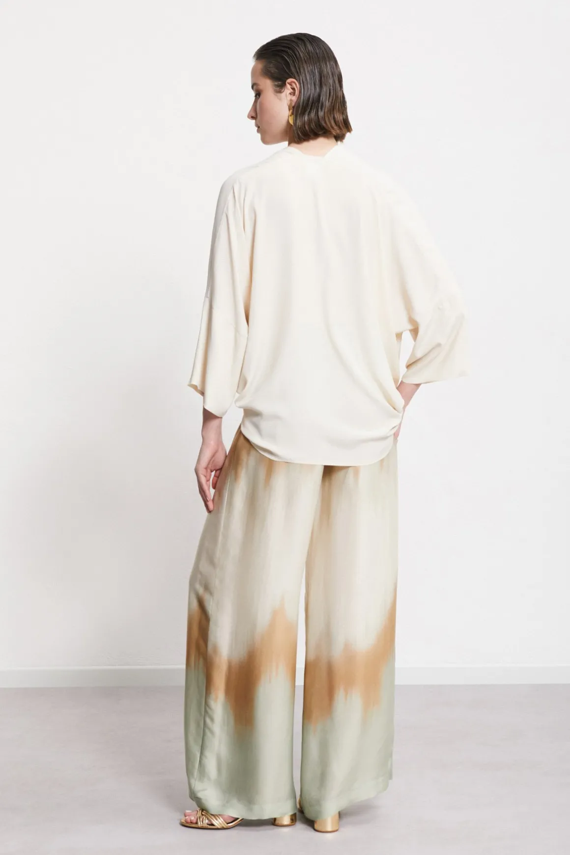 Jacke im Kimono-Stil aus Seidenmischgewebe
