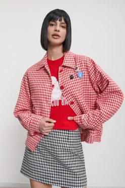 Jacke mit Vichy-Print