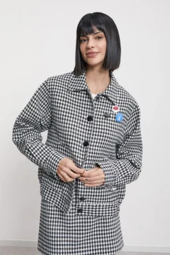 Jacke mit Vichy-Print