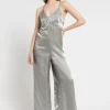 Jumpsuit aus Viskose und Leinen