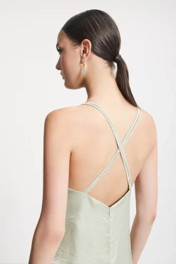 Jumpsuit aus Viskose und Leinen
