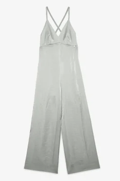 Jumpsuit aus Viskose und Leinen