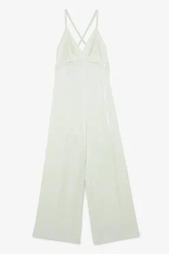 Jumpsuit aus Viskose und Leinen
