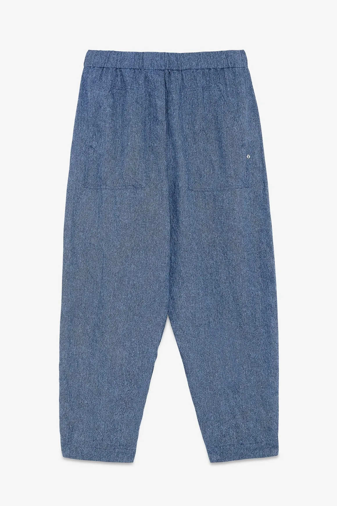 Karottenhose aus bedrucktem Leinen