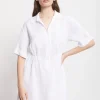 Kurzes Hemdblusenkleid aus Leinen