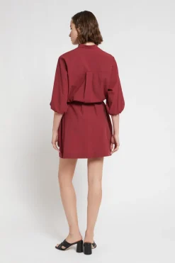 Kurzes Hemdblusenkleid aus Popeline