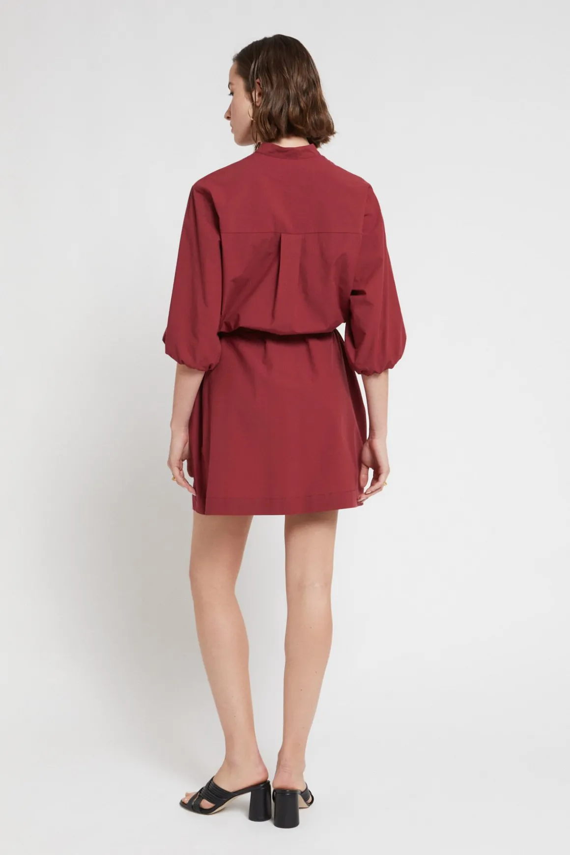 Kurzes Hemdblusenkleid aus Popeline