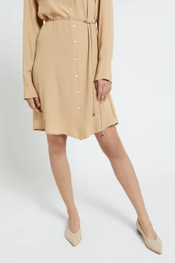 Kurzes Hemdblusenkleid aus Seidenmischgewebe