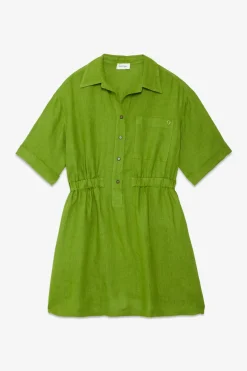 Kurzes Hemdblusenkleid aus Leinen