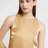 Kurzes Kleid aus Viskose und Leinen