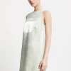 Kurzes Kleid aus Viskose und Leinen