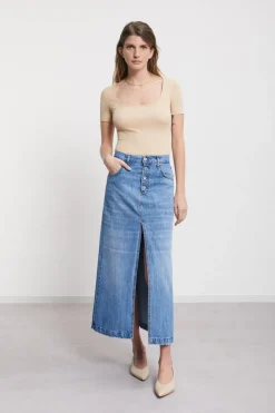 Langer Jeansrock