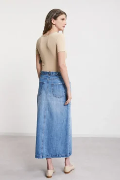 Langer Jeansrock