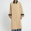 Langer Trenchcoat aus Baumwolle
