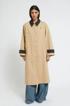Langer Trenchcoat aus Baumwolle