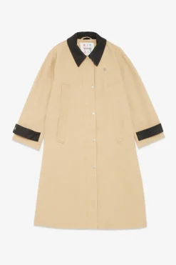 Langer Trenchcoat aus Baumwolle