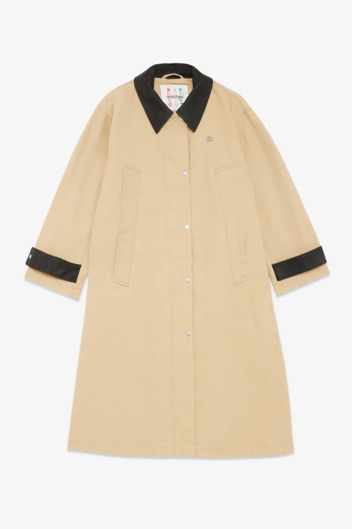 Langer Trenchcoat aus Baumwolle