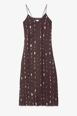 Langes bedrucktes Kleid mit Outcut