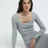 Langes Kleid aus Baumwolle/Modal