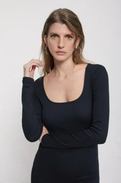 Langes Kleid aus Baumwolle/Modal
