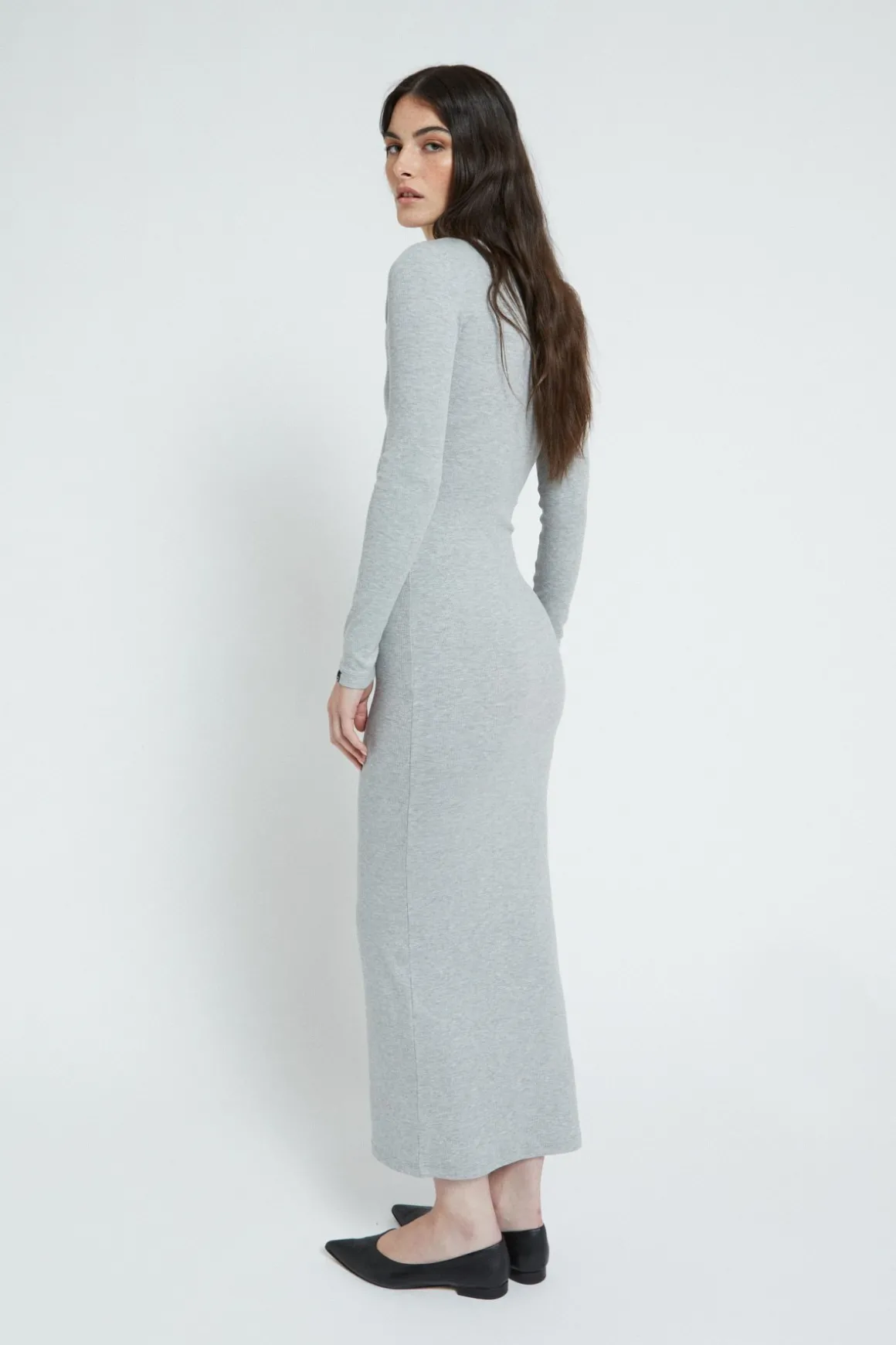 Langes Kleid aus Baumwolle/Modal