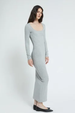 Langes Kleid aus Baumwolle/Modal