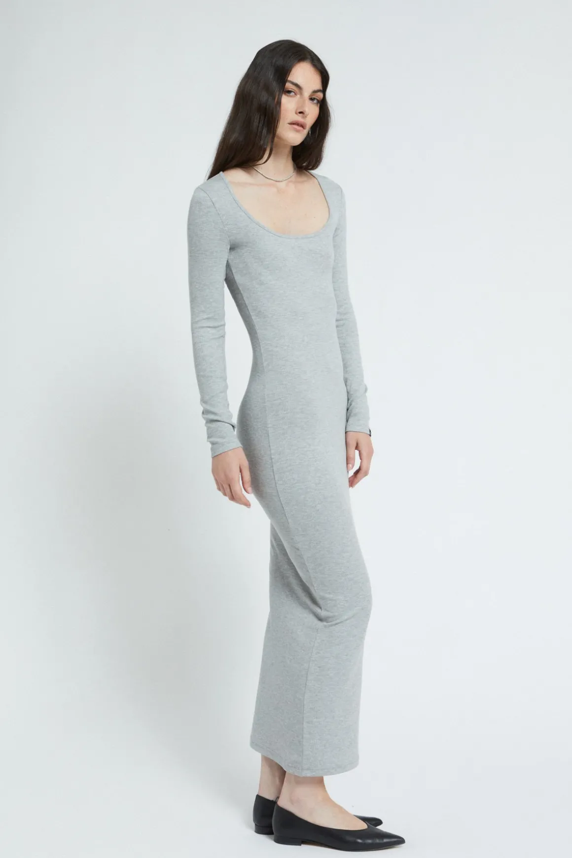 Langes Kleid aus Baumwolle/Modal