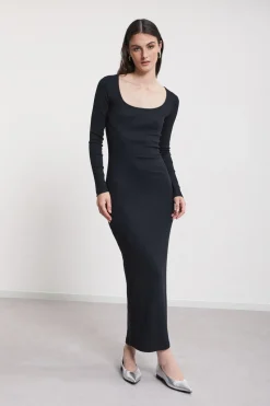 Langes Kleid aus Baumwolle/Modal