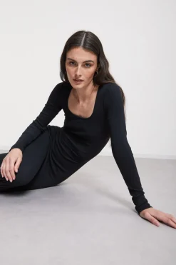 Langes Kleid aus Baumwolle/Modal