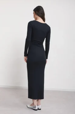 Langes Kleid aus Baumwolle/Modal