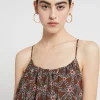 Langes Kleid aus bedruckter Baumwolle