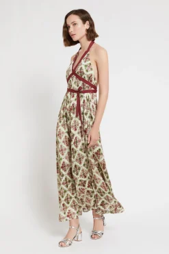 Langes Kleid aus bedruckter Viskose