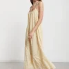 Langes Kleid aus bedruckter Baumwolle