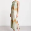 Langes Kleid aus bedruckter Viskose