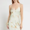 Langes Kleid aus bedruckter Viskose