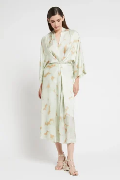 Langes Kleid aus bedruckter Viskose