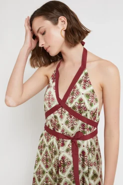 Langes Kleid aus bedruckter Viskose