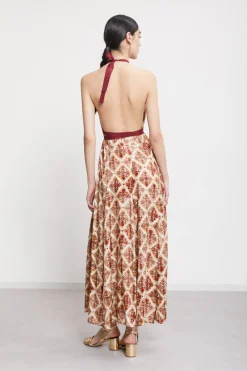 Langes Kleid aus bedruckter Viskose