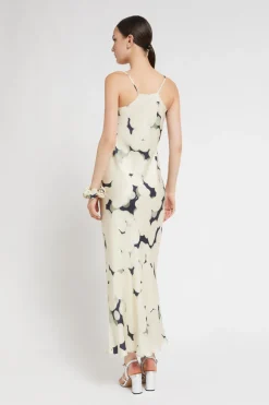 Langes Kleid aus bedruckter Viskose