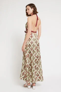 Langes Kleid aus bedruckter Viskose