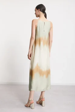 Langes Kleid aus bedruckter Viskose