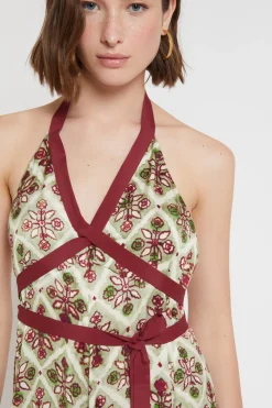 Langes Kleid aus bedruckter Viskose