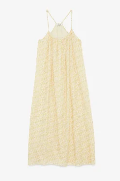 Langes Kleid aus bedruckter Baumwolle